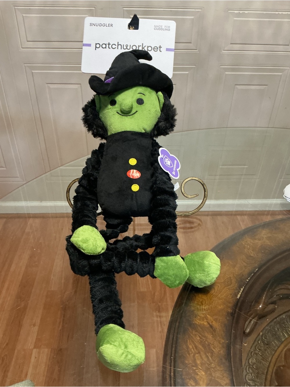 Brand New Patchwork 24" Witch Long Legs Squeakers , Cuddle, Sleeping Buddy New